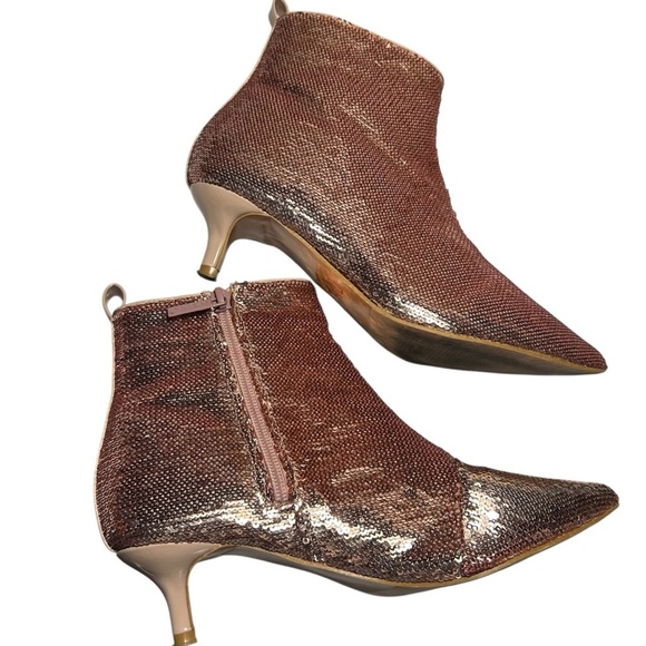 Unilody Pink Sequin Bootie Pumps Sz 6.5 - Picture 7 of 13